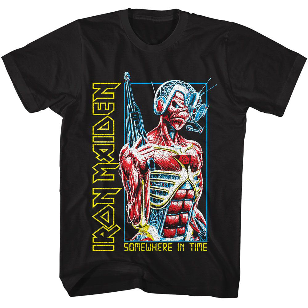 Iron Maiden Somewhere in Time Сепия Графический принт Группа Лето Осень Зима Мужская и женская футболка с коротким рукавом Повседневная Свободная