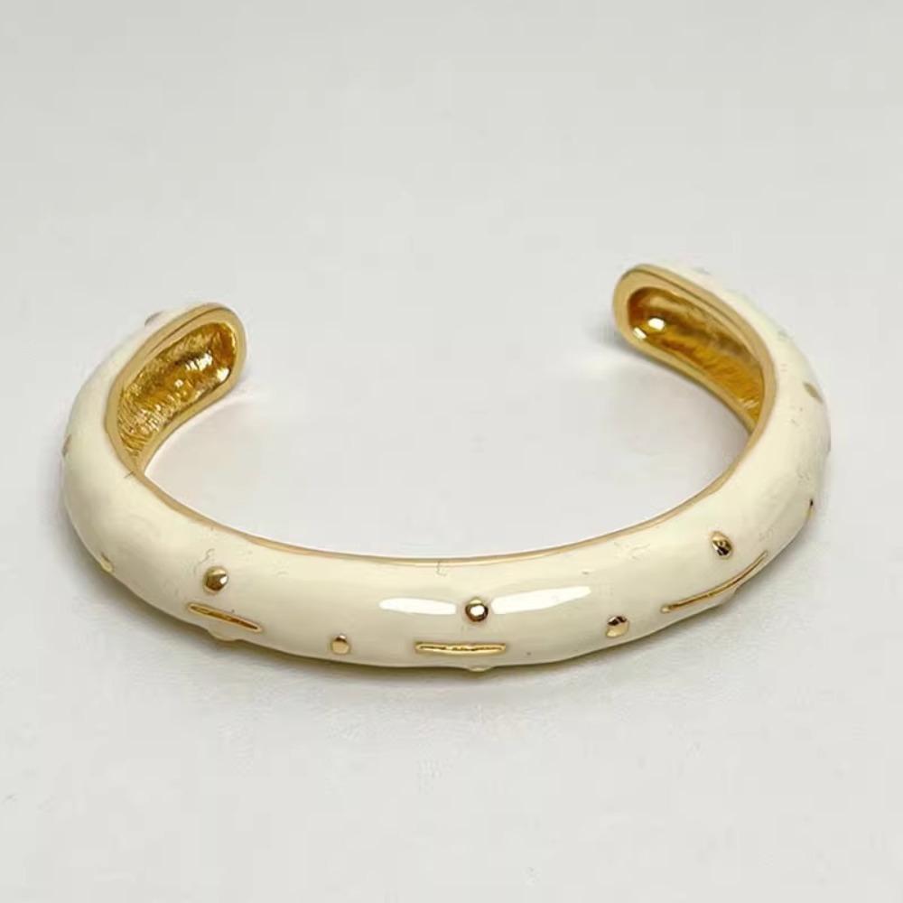 Enamel Retro Opening Bangle French Style Women's Hand Bracelet Simple Woman Cuff Bracelet  Gifts