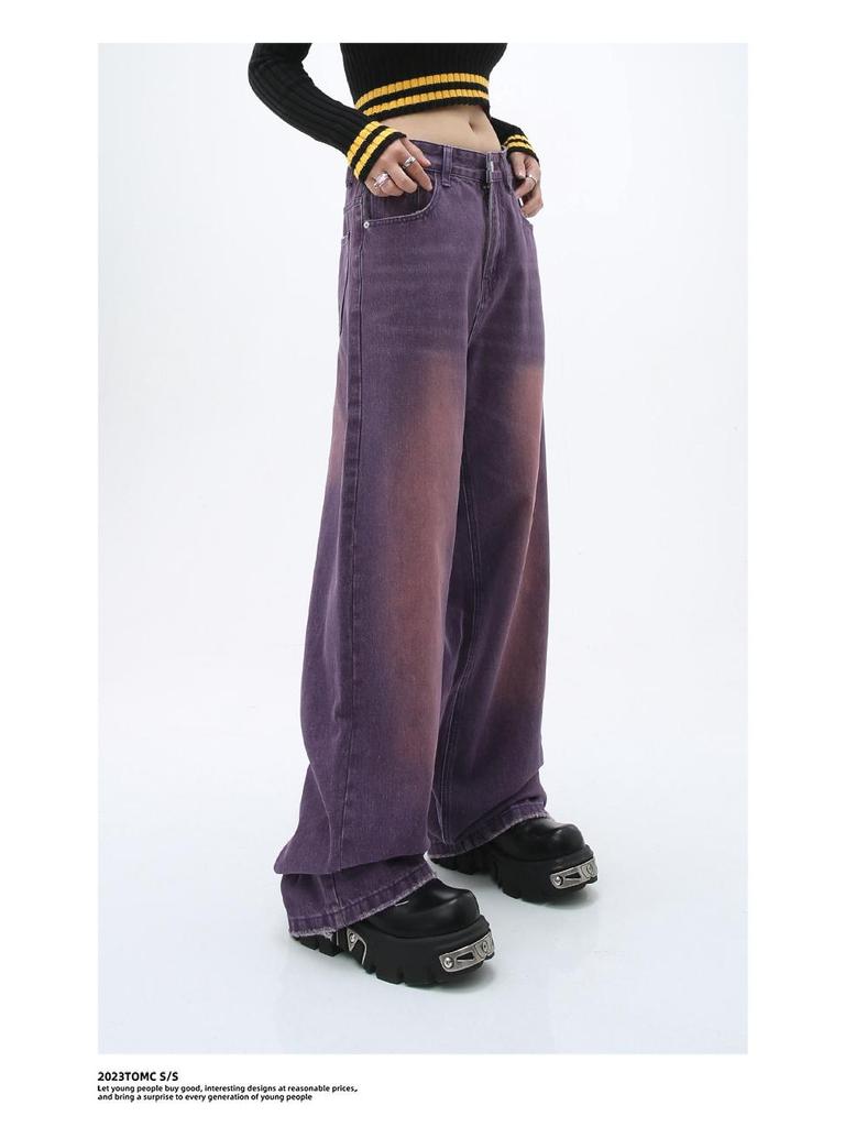 Carmour Denim | Ретро-цветные выстиранные широкие белые джинсы для мужчин и женщин