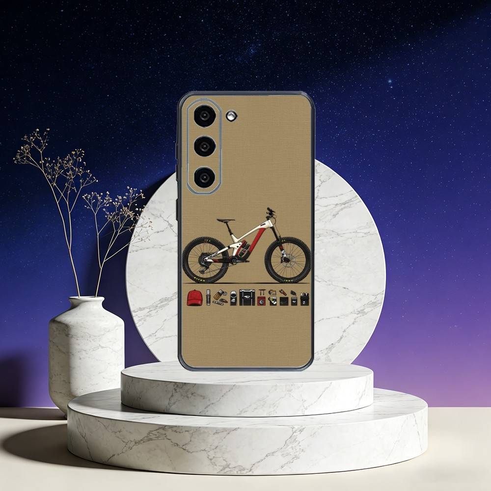 Mountain Bike Bicycle cool Phone Case For Samsung Galaxy A73,A72,A71,A70,A53,A52,A51,Others Soft Black Cover