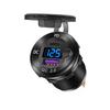 12V Aluminum USB C Car Charger Socket PD 20W and QC3.0 18W Dual USB Car Port with Voltmeter Switch for Marine Car Truck