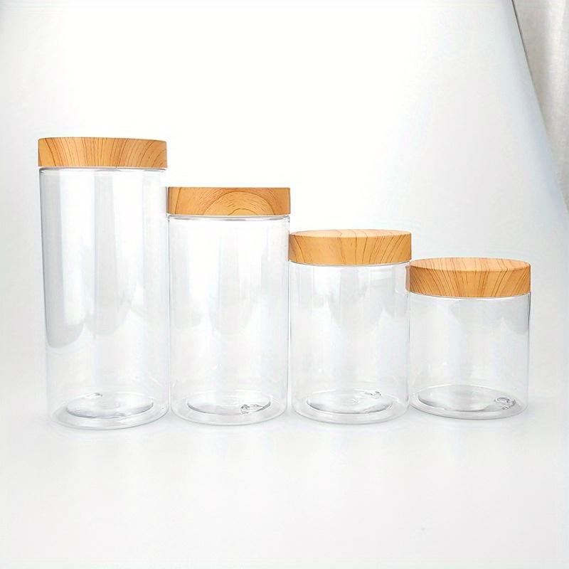 1pc Bamboo Like Wide Mouth Transparent Jar, Separate Bottles of Face Cream/honey/lotion, Travel Accessories