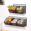 Wall Mounted Storage Basket Strong Load-bearing Hollow Design Easy To Install Kitchen Vegetable Onion Organizer Storage Holder
