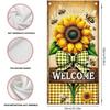 Spring Sunflower Door Cover Welcome Spring Decorations Theme Party Photo Background Bee Flower Bow Backdrop Photography 35 x 70 in Spring Party