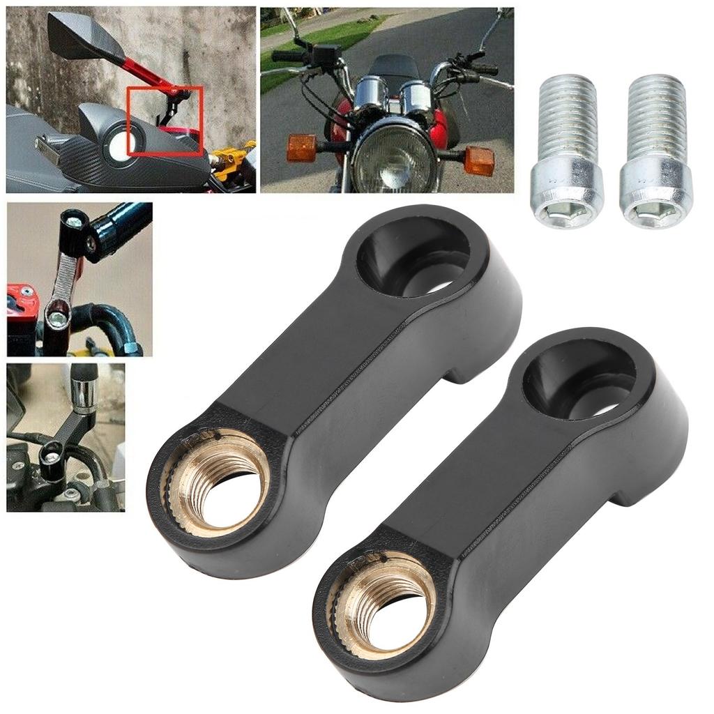 2pcs 0.4in M10 Motorcycle Mirror Riser Spacers Extension Adapter Accessory