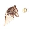 Women Nordic Goth Black Metal Bronze Viking Shirt Accessory Badge Wolf Head Brooch Lapel Pin