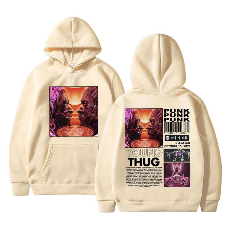 Rapper Young Thug Punk Album Music Print Hoodie Unisex's Hip Hop Rap Style Sweatshirt Unisex Oversized Streetwear Male Premium Hoodies