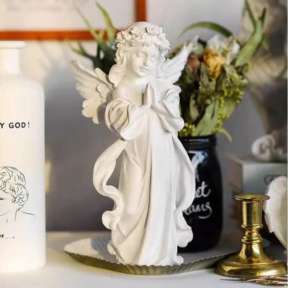Скульптура Молящегося Ангела, Вырезанная Вручную, Фигурка, Амур, Ангел, Креативные Статуи Ангелов, Дом