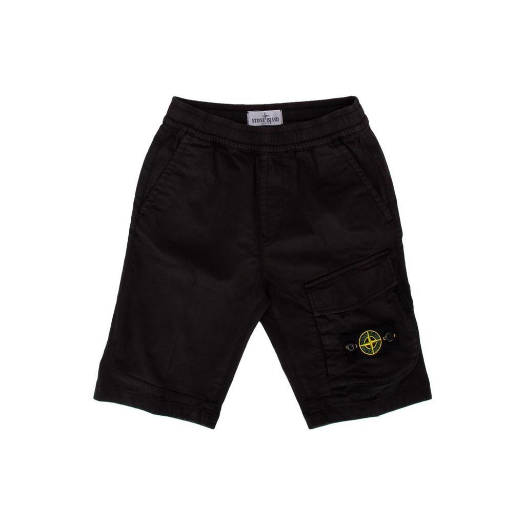STONE ISLAND Логотип Прямые повседневные шорты Детские шорты Черный 7816L0412-V0029