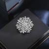 Rotating Snowflake Brooch Women Rhinestone Snowflake Lapel Pin Decorative Sparkling Brooch Pin Jewelry for Christmas Wedding Party Outfit