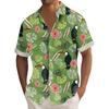 Гавайская рубашка для мужчин, мужские винтажные рубашки для боулинга на пуговицах, летняя пляжная рубашка с коротким рукавом