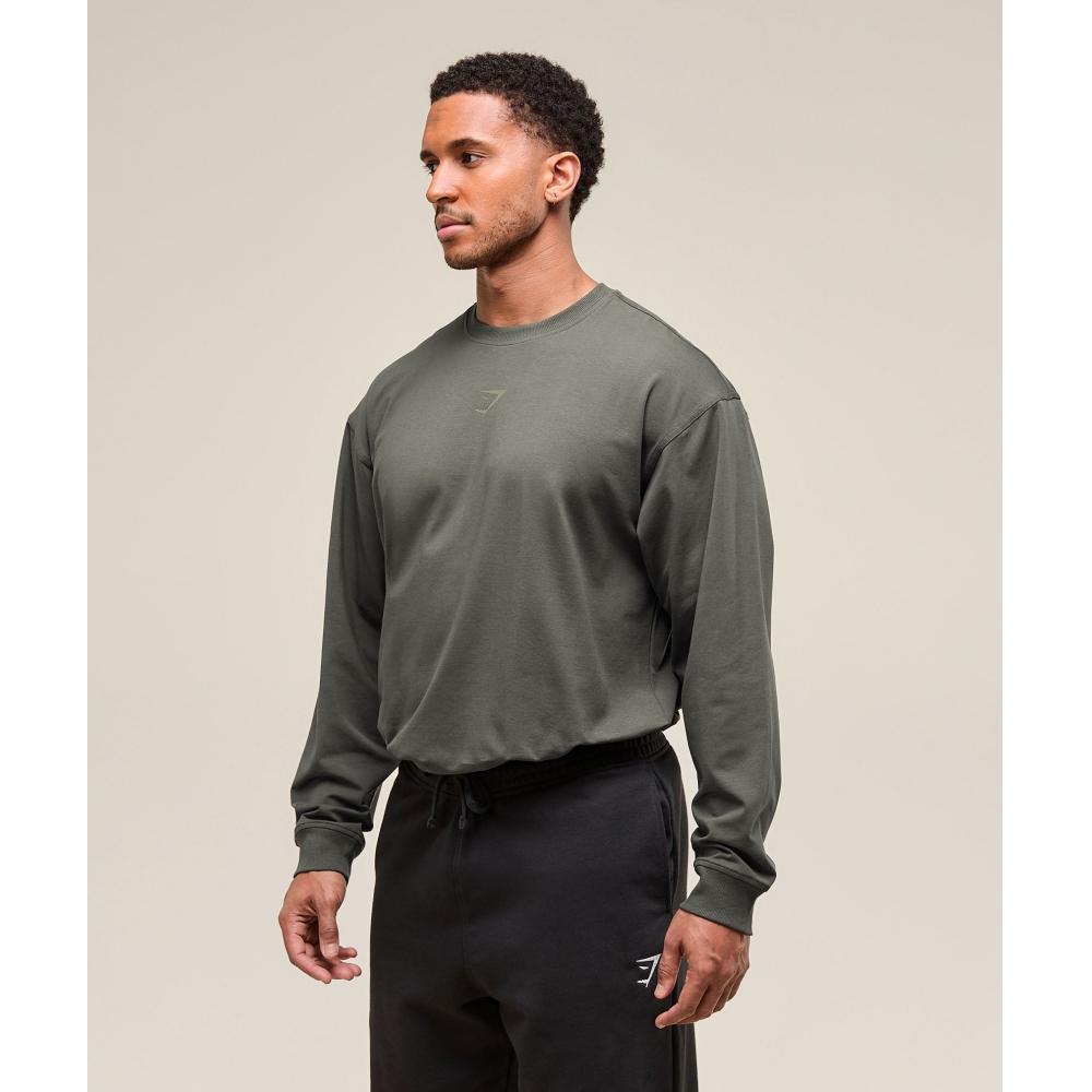 Gymshark Футболка с длинным рукавом Power strengTh Green A2c9o Ecjh