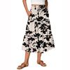 Women's Flowy Flared Ruffle Hem A Line Maxi Skirts Elastic Waist Elegant Tiered Layer Boho Long Skirts