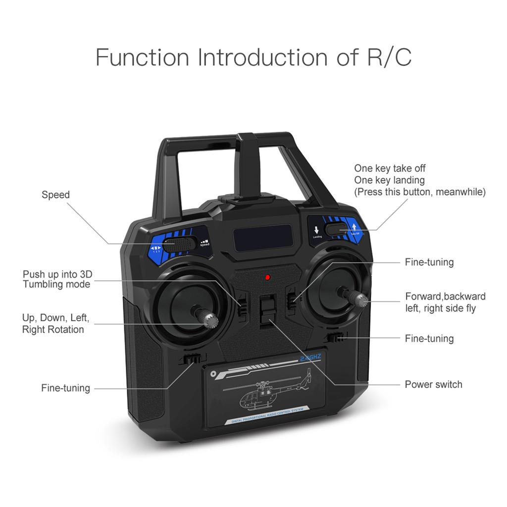 Remote Control Helicopter 2.4GHz Remote Control Drone 6-axis Gyroscope Stabilization Aileronless