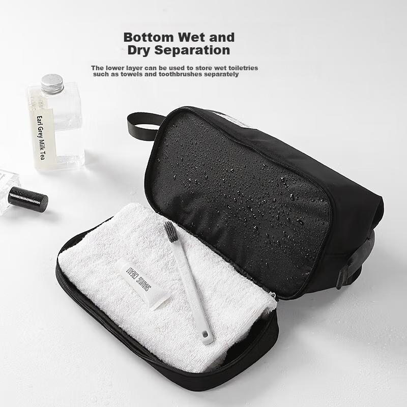 ToMill Toiletry Bag for Men, Portable Large Capacity Travel Wash Bag with Dry And Wet Separation, Makeup Organizer for Gym And Cosmetics Storage