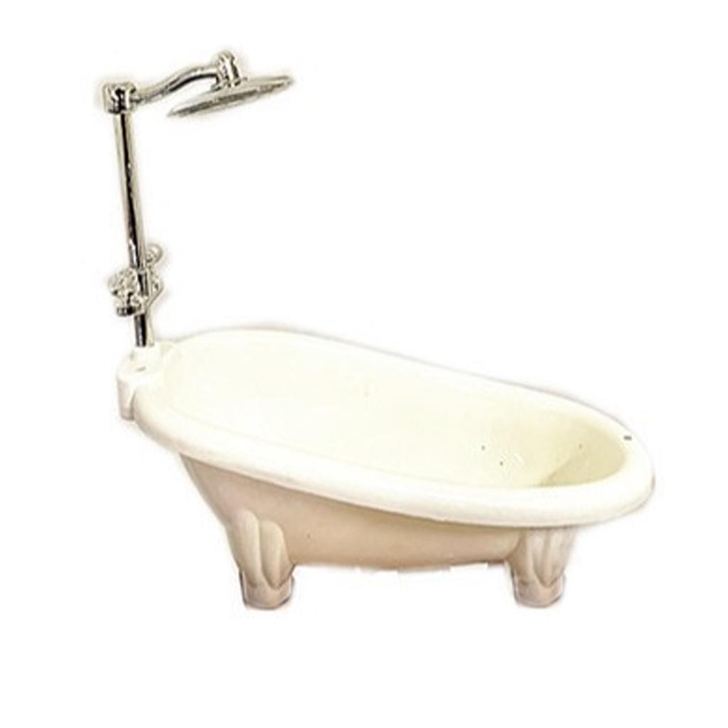 Sharplace 1/12 Scale Miniature Dollhouse Bathtub for Creative Play and Decoration Bathroom Props