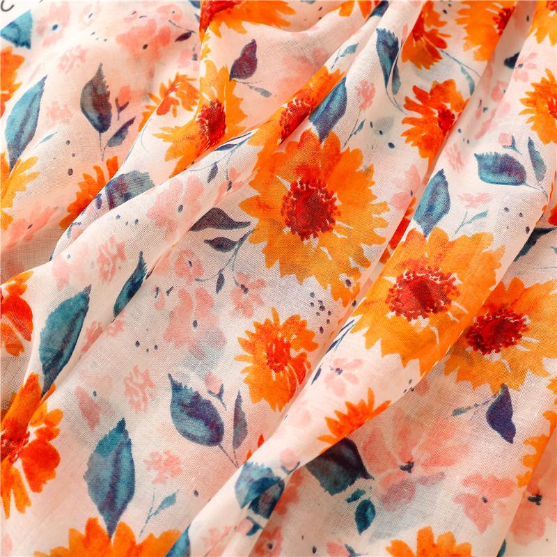 Женский Испанский Модный Вискозный Шарф Прекрасная Шаль с Кисточками Подсолнуха Обертывание для Шеи Пашмина Стола Зимний Фуляр Буфандас Мусульманский Хиджаб