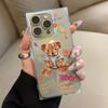 Clear Square Back Tube Case Protection For iPhone 13 12 14 Pro Max 11 15 Plus 16 ProMax Anti-Oxygen,Teddy Bear Pattern Casing