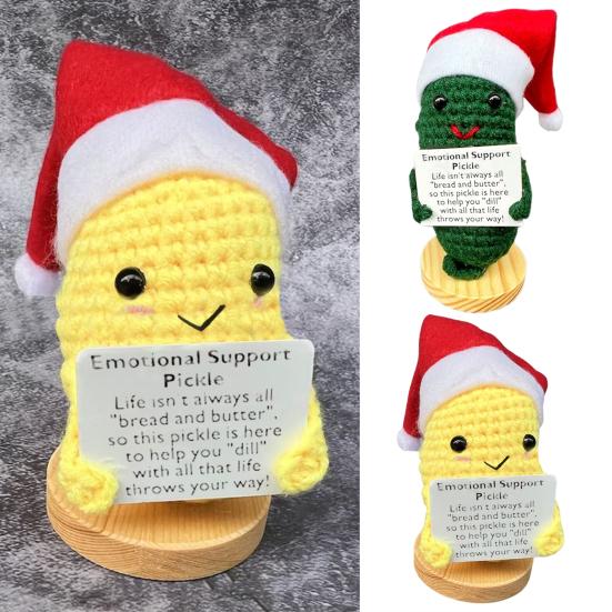 Плюшевая игрушка «Маринованный огурец для эмоциональной поддержки», ручная работа, супермягкая, очаровательный внешний вид, ручное плетение