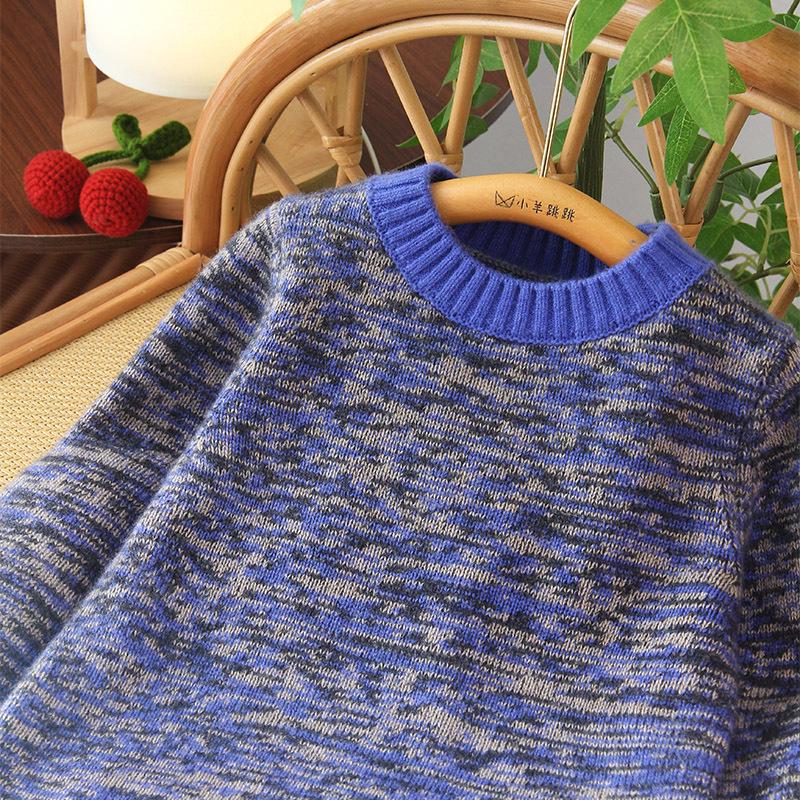 Кашемировый свитер с изображением маленькой овечки: Теплый, плотный, повседневный трикотаж для мальчиков и девочек