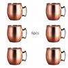 6 шт./набор 60 мл Мини-кружки Кружка Moscow Mule С Деревянной Подставкой Коктейльные Чашки Нержавеющая Сталь Чеканка С Медным Покрытием Пивная Винная Кружка
