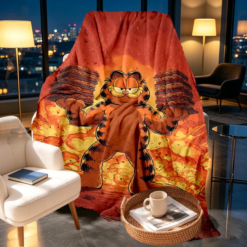 Garfield Print Blanket - Soft & Comfortable, for Bedroom, Travel, Sofa, Home Decoration - Birthday Christmas Gift for Friend