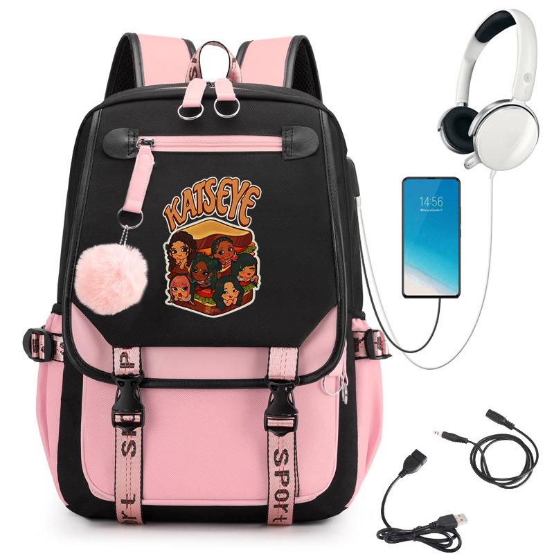KATSEYE School Backpack for Students Fashion Laptop Daypack Lightweight Water-Resistant Large Capacity 60123-16