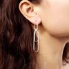 Simple Zircon Multi-layers Chain Hollow Geometric Paper Clip Drop Earrings for Women New Fashion Long Ear Zircon Mujer Brincos