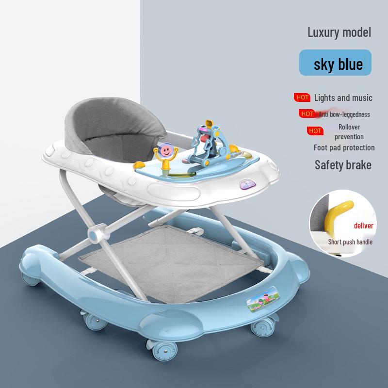 Multifunctional Baby Walker: Prevents Bowlegs, Anti-Tip, Push/Ride for Girls & Boys, First Steps Learning Vehicle