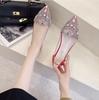 Остроносые прозрачные босоножки, женские летние туфли со стразами, женские туфли 2024 года, плоские туфли с мелким носком и кристаллами, Zapatos Mujer