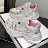 Women'S Summer Silver Pink Dad Sneakers Breathable Casual Running Oes Lightweight Thi Bot Sports Oes