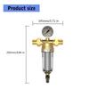Universal 3/4inch Or 1/2inch Threaded Backwash Sediment Filter with Pressure Gauges for Whole Houses Water Systems
