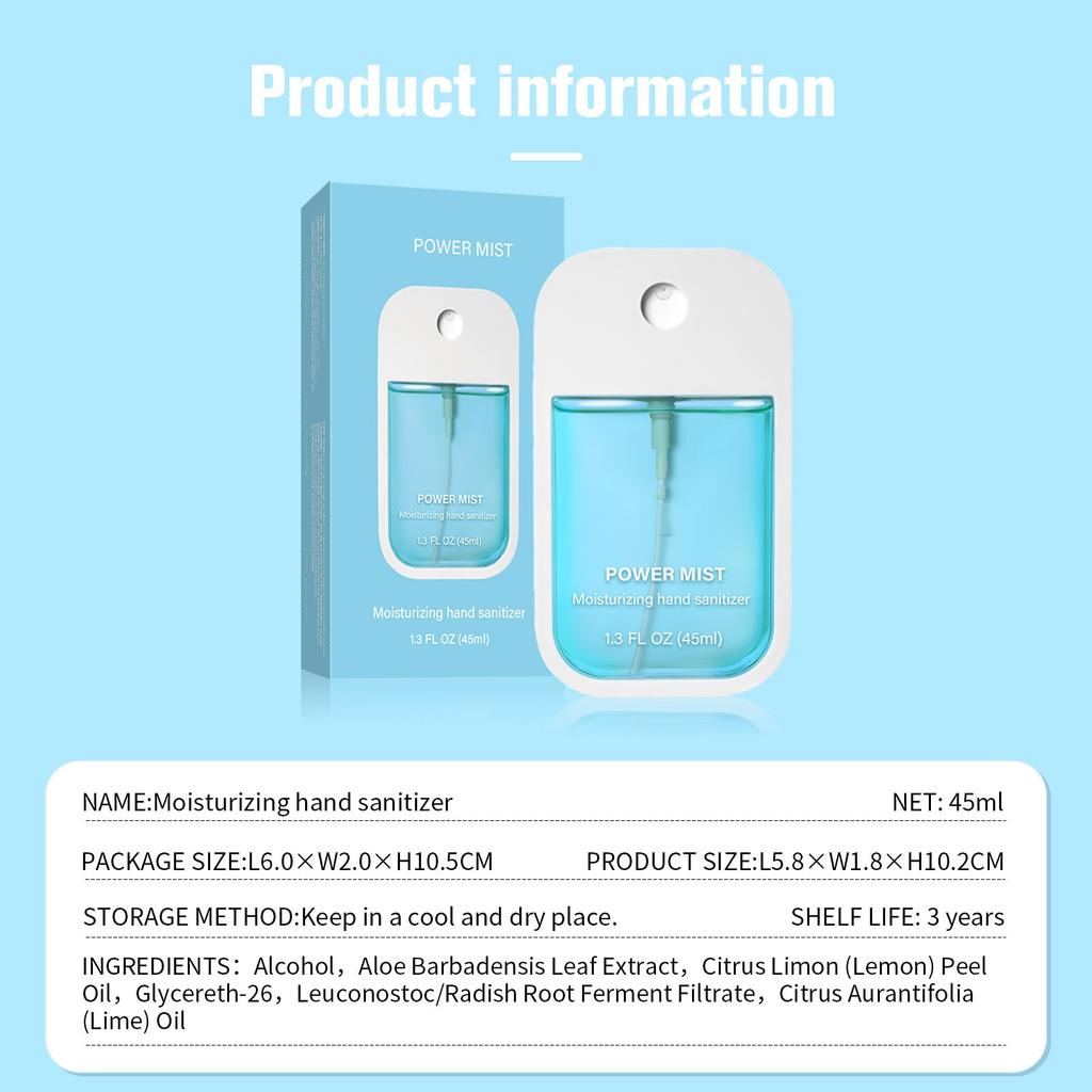 Hydrating Hand Spray For Adults And Kids, Multi-flavor Cleanses Your Hands 45ml 1.3 Fl. Oz Travel Size