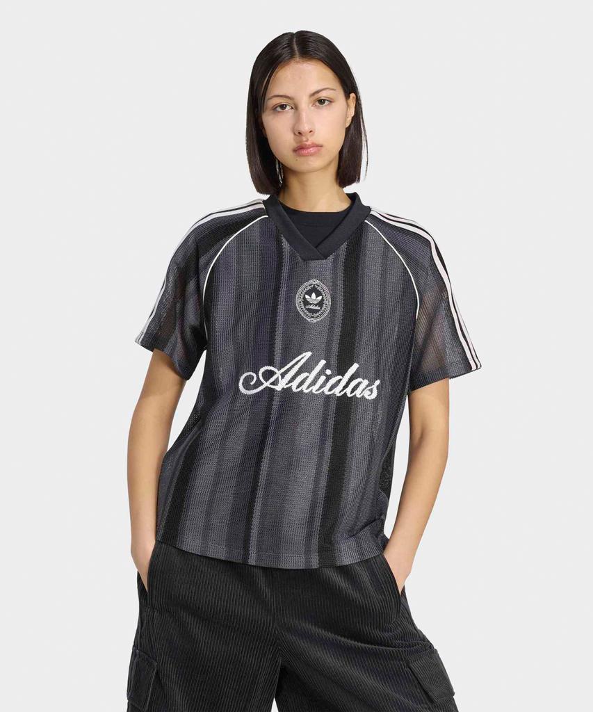 adidas Летний вязаный джерси оверсайз с блеском - Черный / Ky3163