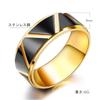 [TICFROG] Men's Ring Stainless Steel Ring Durable Scratch Resistant Fashion Simple Black & Gold Ring Width 8mm (16)