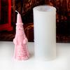 3D Santa Claus Relief Cylindrical Candle Silicone Mold Snowman Reindeer Christmas Tree Silicone Candle Molds Christmas Gift