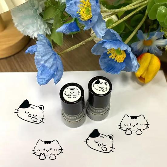 Штамп с рисунком кошки с иллюстрациями черных кошек Печать Компактный Креативный Портативный штамп для журналов Карточек Планировщиков
