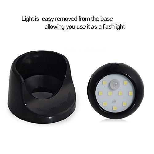 Black wireless induction LED wall light battery powered  can rotate 360 ° support three modes of always on induction and off universal indoors