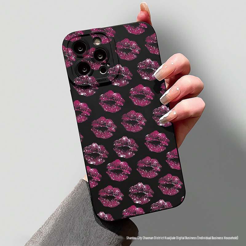 Trendy Lip Print Full Coverage Case for iPhone 14/13/12/11/17/16/15