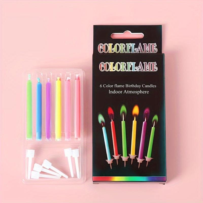 Colorful Flame Candles,Birthday Cake Decoration Plug-in Creative Rainbow Candles,Cake Atmosphere Candle Decoration