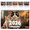 Календарь с кошками 2026 12-месячный На пружине Настенный планировщик Янв-Дек Домашний декор для гостиной офиса школы семейного планирования