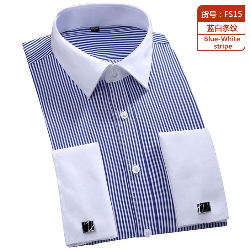 M~6XL Мужская классическая рубашка с французской манжетой 2026 Новая Белая С длинным рукавом Формальная Деловая Пуговицы Рубашки Обычный крой Манжеты Свадебная Рубашка