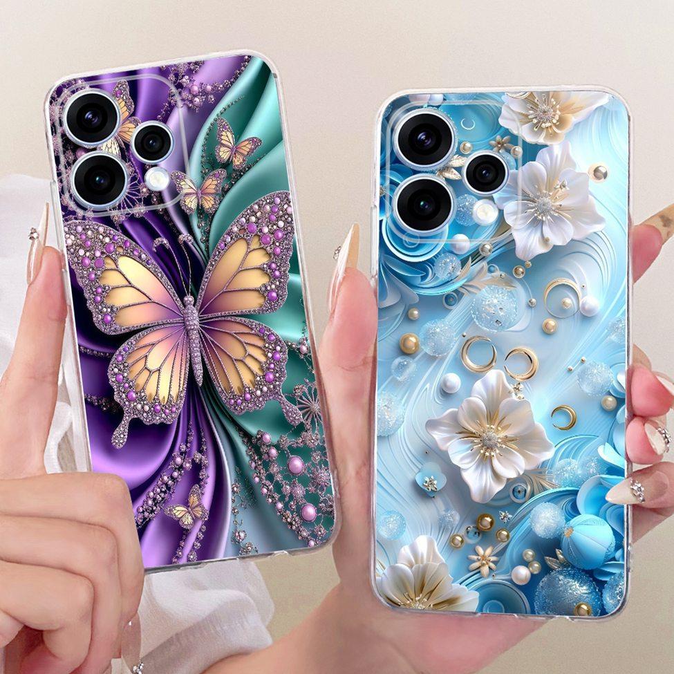 For Oppo Reno 15 5G Case Cover Transparent Fashion Butterfly Cute Cat Cool Painted Soft Bumper For Oppo Reno 15 CPH2825 Casing