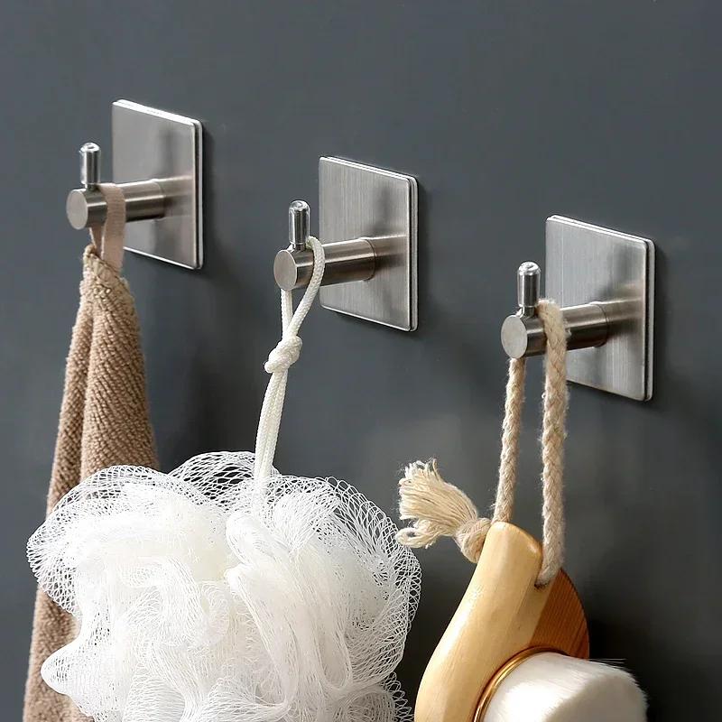 Крючки для настенного крепления, сантехника, фурнитура для ванной комнаты, крючки для халатов, алюминиевый многоцелевой органайзер для дома, держатель для полотенец и ключей