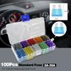 100pcs Assortment Car Standard Blade Fuses 2A 3A 5A 7.5A 10A 15A 20A 25A 30A 35A for Vehicle