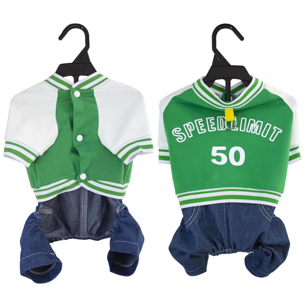 Четырехсезонный питомец тренд спортивный стиль комбинезон, одежда для собак, подходит для щенков, с тяговой одеждой для питомцев