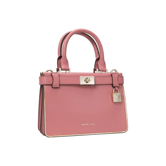 Michael Kors Татьяна Минималистичная Однотонная Элегантная Сумка-тоут с Замком Открытая Сумка через Плечо Женские сумки Розово-Розовый 30H8TT0S5K-ROSE
