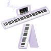 TERENCE Electronic Piano 88 Keys Foldable Touch Response Keyboard 5W Dual Speakers MIDI Compatible Keyboard Piano Rechargeable with Petals Perfect for