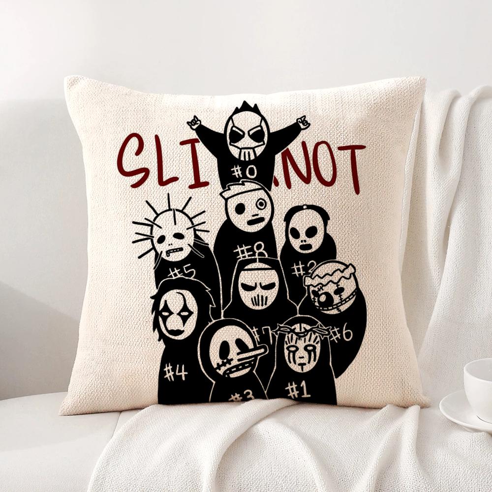 Полоса S-Slipknot Наволочка Летняя Прохлада Льняная Ткань Двусторонняя Печать Наволочка Диван Домашний Декор Подарок