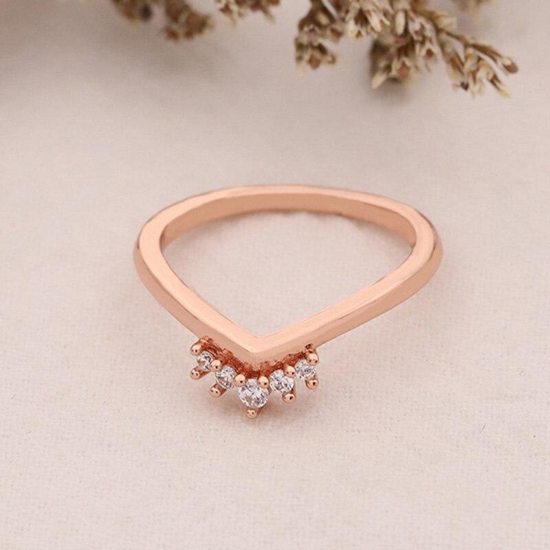 Кольцо из стерлингового серебра 925 пробы, розовое золото, дуговое кольцо для женщин, подарок на свадьбу, модные украшения